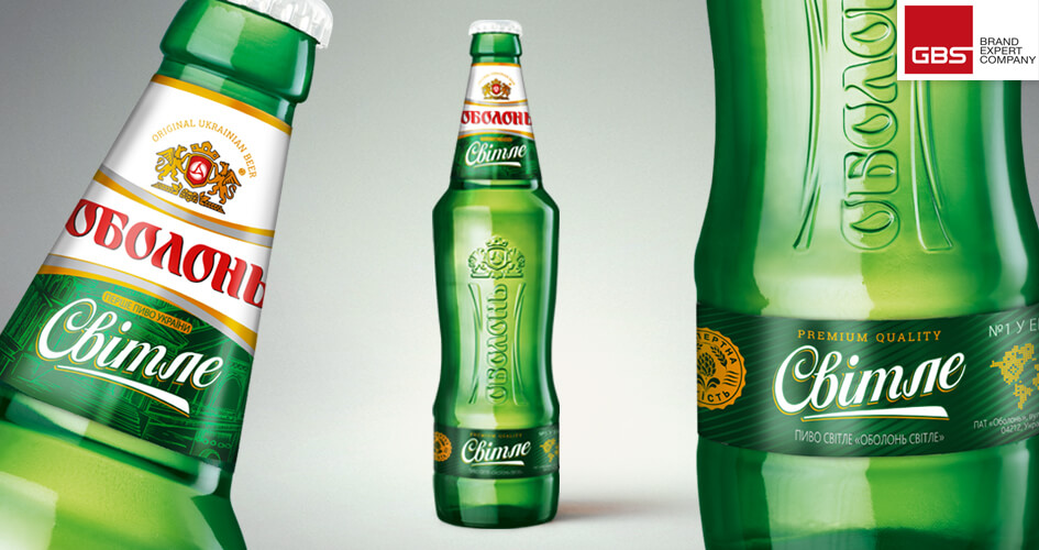 Development of the label design concept for beer TM Obolon from GBS Brand Expert Company